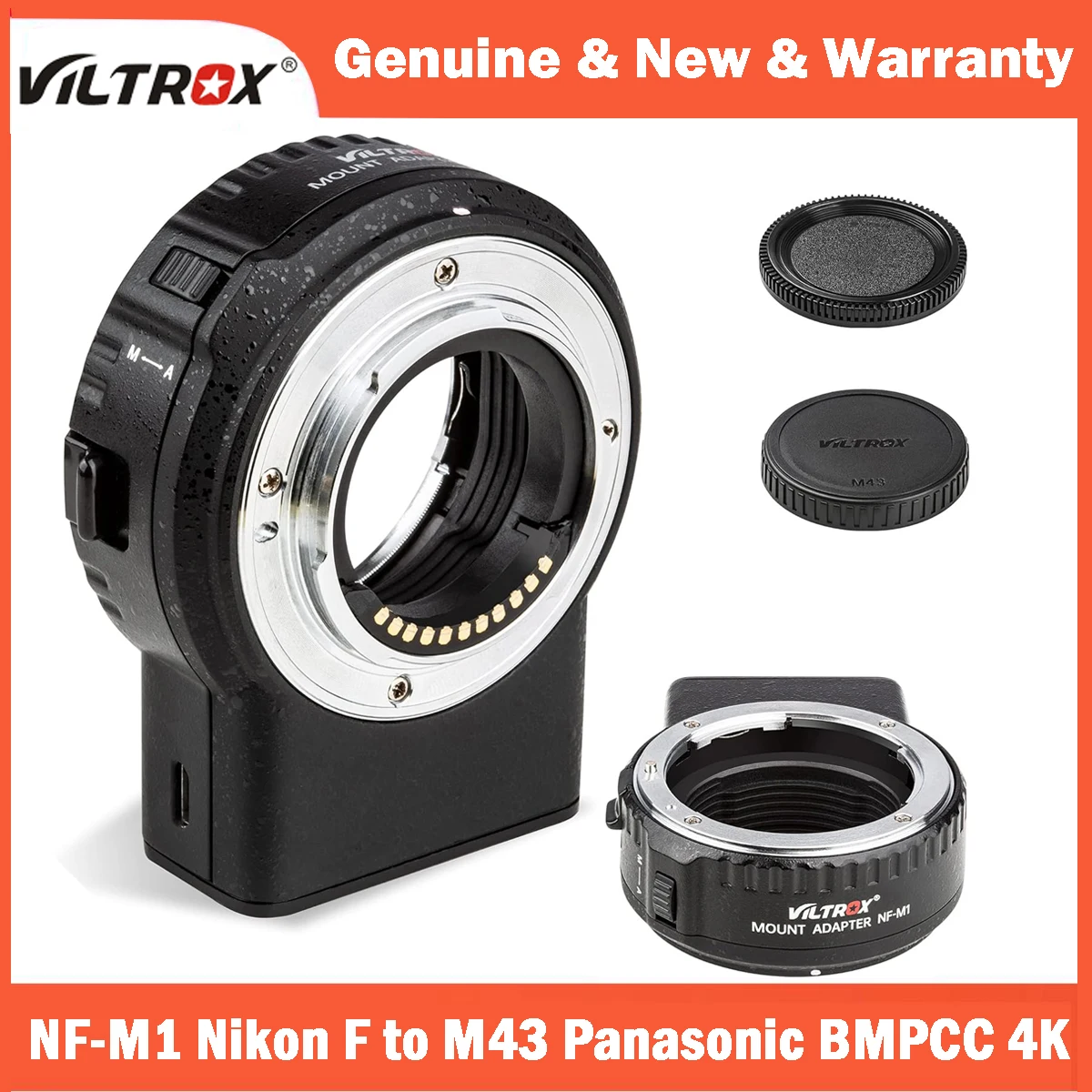 Viltrox Nf-M1 Adattatore Obiettivo Con Messa A Fuoco Automatica Per Nikon F-Mount Af Af-S Af-P Af-I Obiettivo A M43 Panasonic Olympus Bmpcc 4K 6K Foto