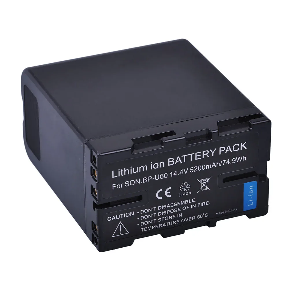 1 Pz 5200 Mah Bp-U60 Bp U60 Bpu60 Batteria Ricaricabile Li-Ion Per Sony Xdcam Ex Pmw100 Pmw150 Pmw160 Pmw200