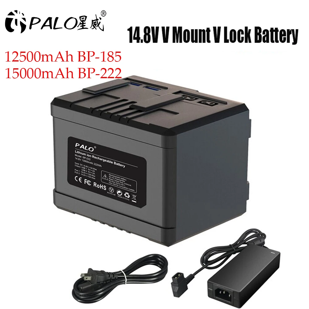 Batteria Palo 14.8V 12500/15000Mah V Mount Per Sony Hdcam Xdcam Fotocamere Cinematografiche Digitali Dslr Bmpcc 4K Videocamere Con Monitor Luminoso A 