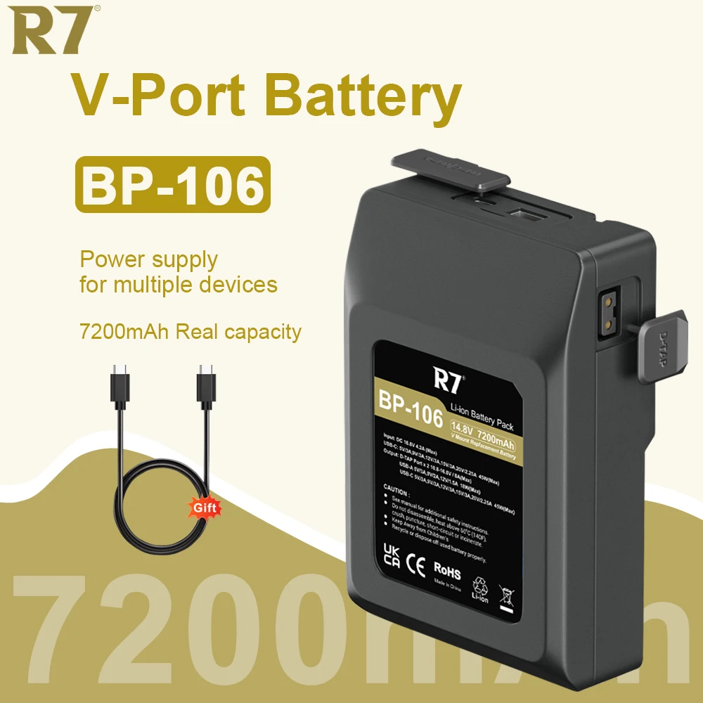 Batteria Con Montaggio A V Bp-106 Per Fotocamere Cinematografiche Digitali Sony Hdcam Xdcam Led Video Light Dslr Bmpcc 4K Videocamere Per Monitor