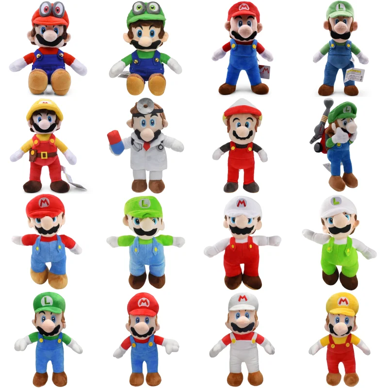 Kawaii Drill Doctor Mario Bros Funny Soft Peluche Cute Luigi Anime Peluche Bambole Peluche Festival Regali Di Compleanno