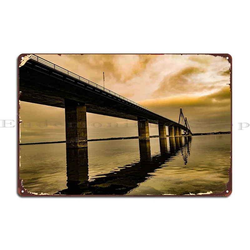 Faroe Bridge Danimarca Metal Sign Home Pub Club Bar Design Garage Tin Sign Poster