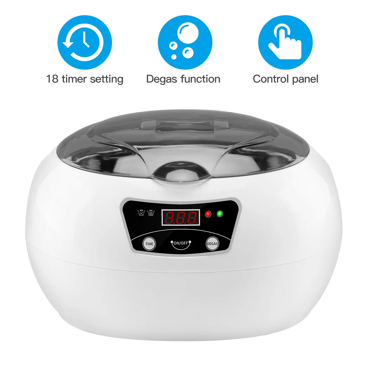 Aipoi 600Ml Ultrasonic Cleaner Wave Cleaning Lucidatrice Per Gioielli Per Orologi Elettrodomestici