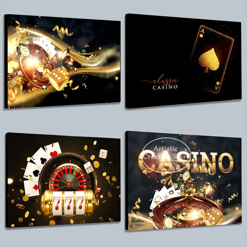 Venice Casino Royale Slot Per Roulette Da Gioco Poker Poster Stampa Canvas Night Dice Poker Immagini A Parete Per Bar Casino Room Decor