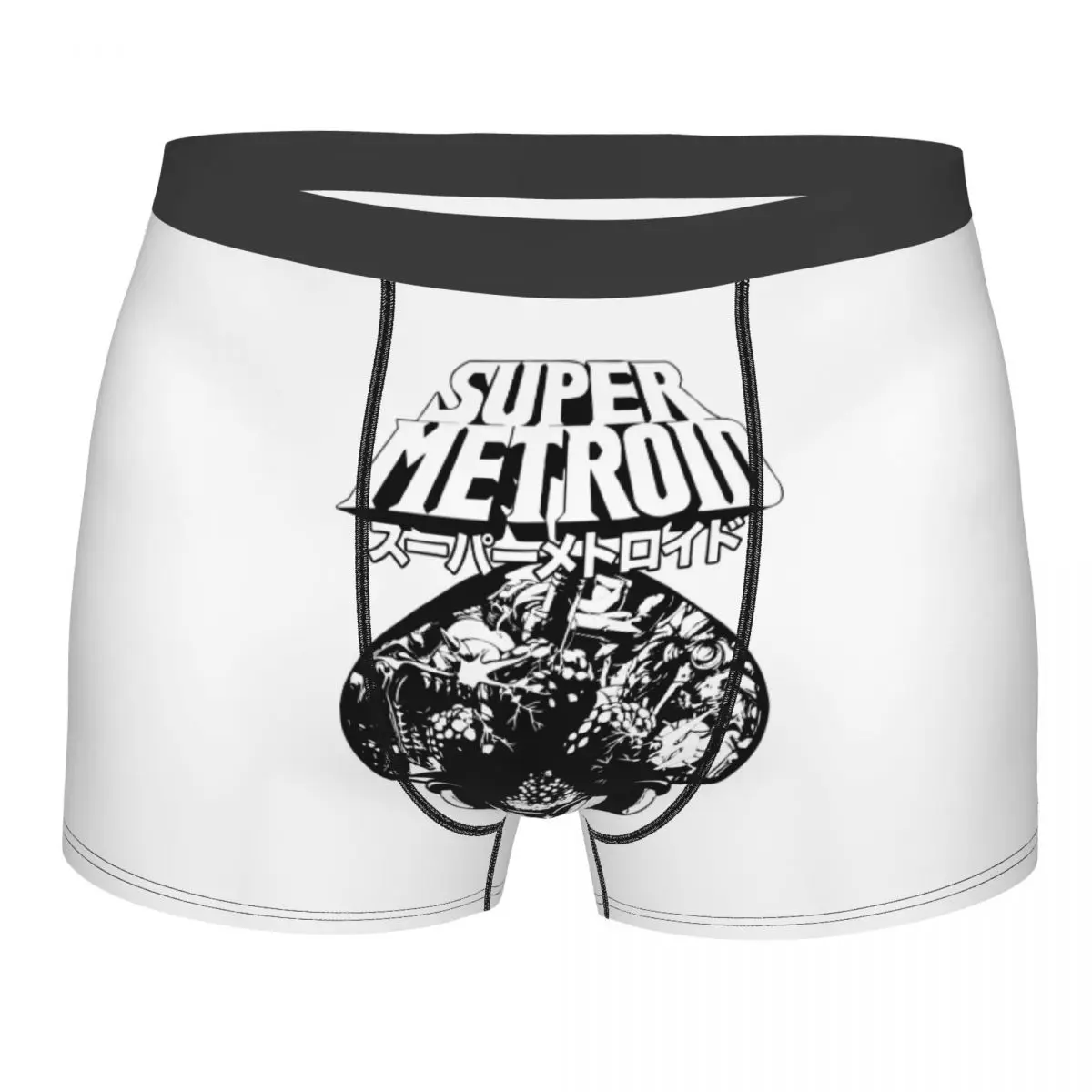 Sexy Boxer Super Metroid Japanese Shorts Panties Briefs Men Underwear Mid Waist Underpants For Homme Plus Size