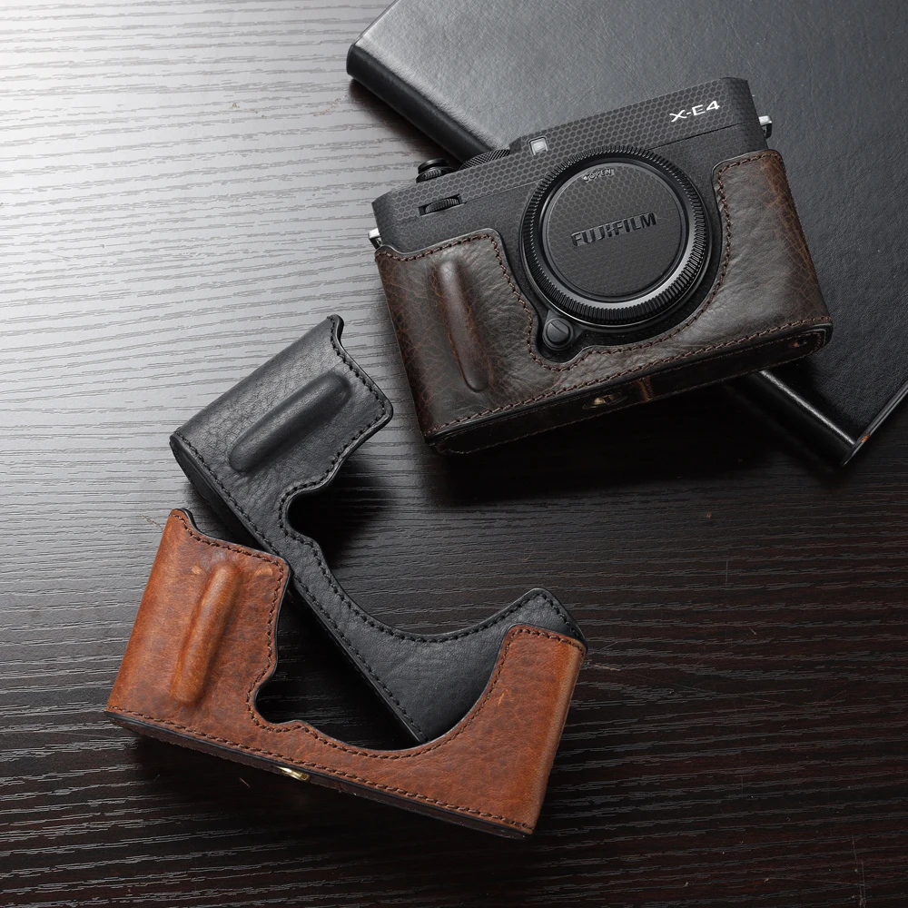 Aydgcma Fujifilm Xe4 Custodia Per Fotocamera Mezza Pelle Fatta A Mano In Vera Pelle Per Fujifilm Xe4 Borsa Per Fotocamera Copertura Inferiore