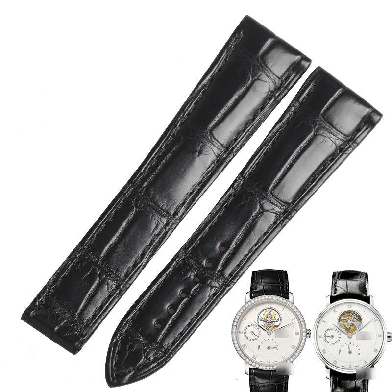 Wentula Cinturini Per Fancpain Villeret 6025 Pelle Di Alligatore/Cinturino Per Orologio A Grana Di Coccodrillo Uomo