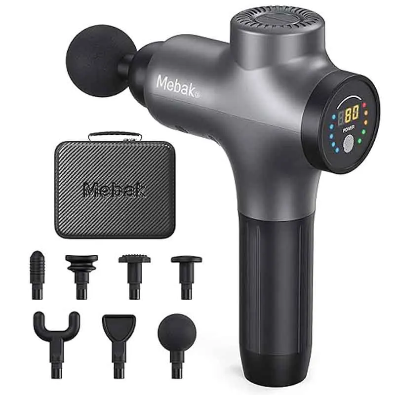 Mebak 3 Pistola Per Massaggio Tessuto Profondo Potente 3000Rpm Massaggiatore Muscolare Del Corpo 2000Mah Macchina Per Massaggio Portatile Per Dolore M