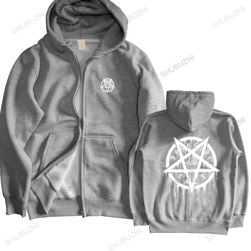 Homme Felpe Con Cappuccio In Cotone Zipper Pentagramma 666 Stella Gocciolante Genuine Darkside Zipper Uomo Autunno Felpa Pullover Maschile