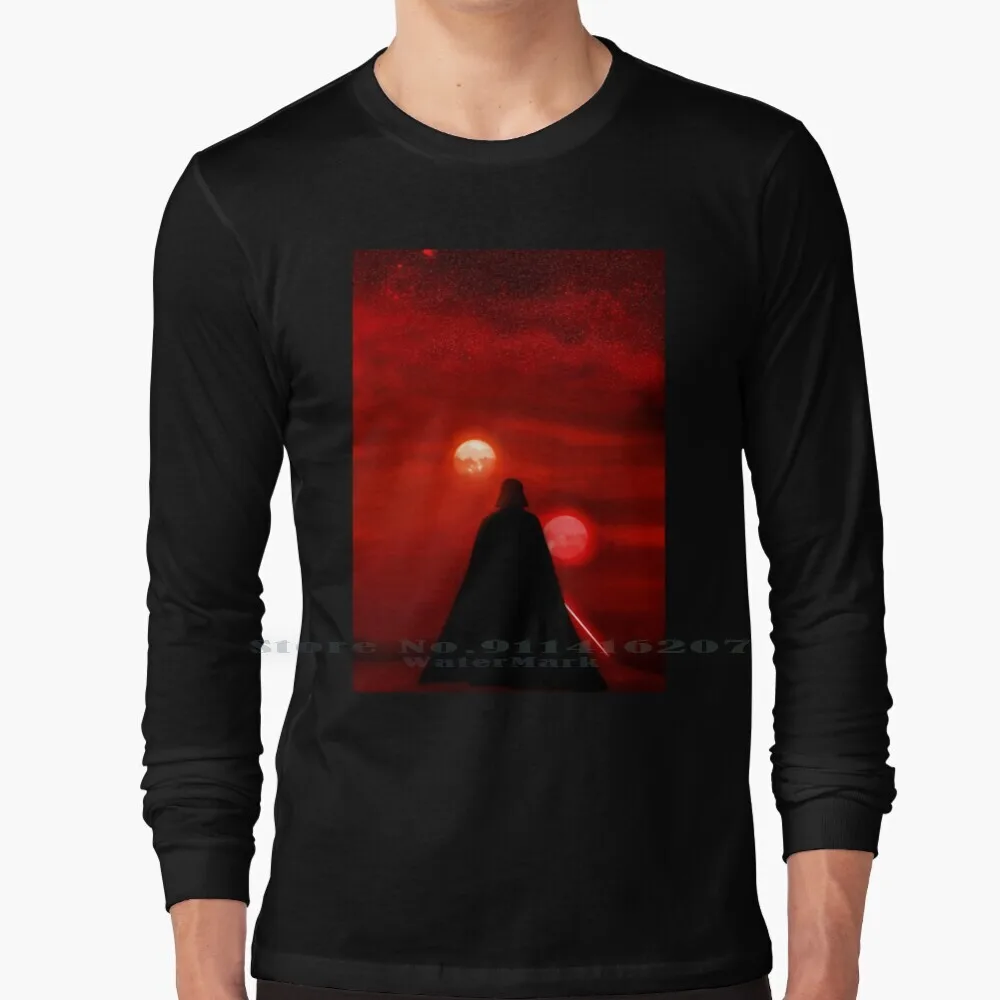 Vader Tatooine Binary Sunset T Shirt 100% Puro Cotone Sith Anakin Rogue One Sith Lord Darkside Tatooine Twin Suns Binary Sunset