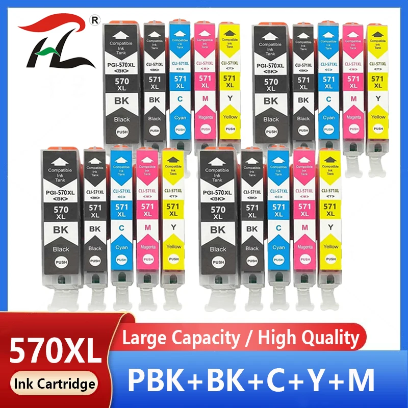 20X Cartuccia Di Inchiostro Compatibile Per Canon 570Xl Pgi-570 Pgi570 Cli571 Pgi570Xl Pixma Mg5750 Mg5751 Mg5752 Mg5753 Mg6850 Stampante