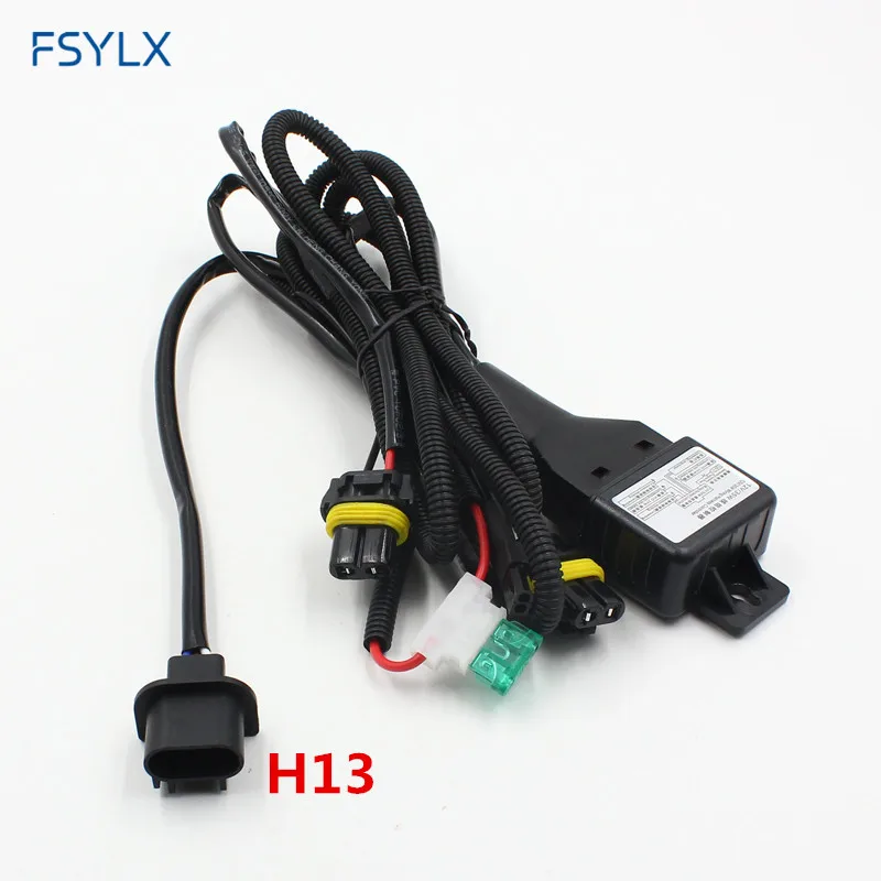 Fsylx Auto H13 9004 9007 H4 Hi/Lo Fascio Relè Cablaggio Xenon 9007 H4 Hid Faro Di Conversione Hid Xenon Relay Filo Cavi