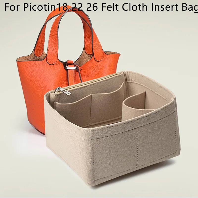 Per H Picotin 18 22 26 Borsa In Feltro Organizer Inserto Borsa Per Tote Shaper Borse Per Cosmetici Borse Per Trucco Portatili Stoccaggio Interno
