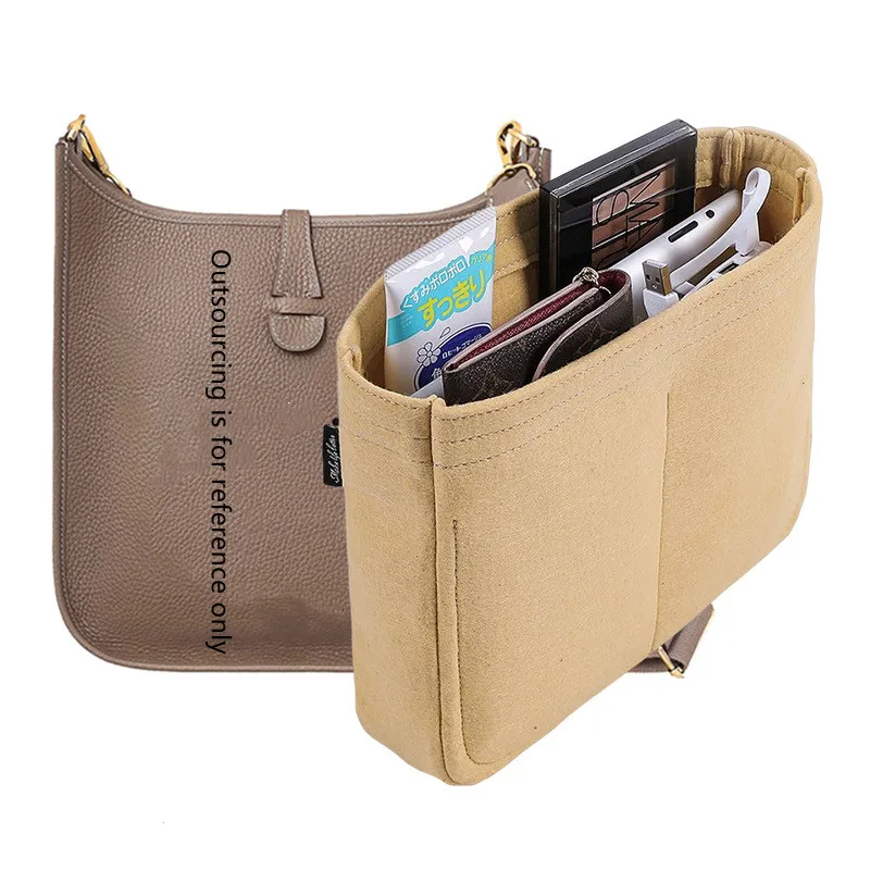 Inserto Organizer Per Borsa, Organizer Per Borsa Interna In Feltro Per Trucco Con Cerniera Borsa Da Donna Di Lusso Tote Shaper Per Evelyne 16 29 33