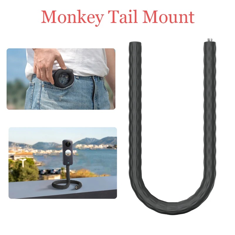 Per Insta360 X3 Monkey Tail Mount Treppiede Flessibile Selfie Stick Per Insta360 One X2 / Rs / R / Go 3 2 Action Cam Accessori