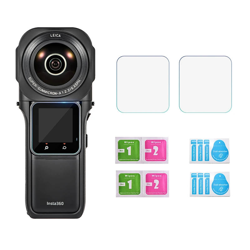 2 Pcs Tempered Film Lens Screen Protective Film For Insta360 One Rs Panoramic Camera Accessories