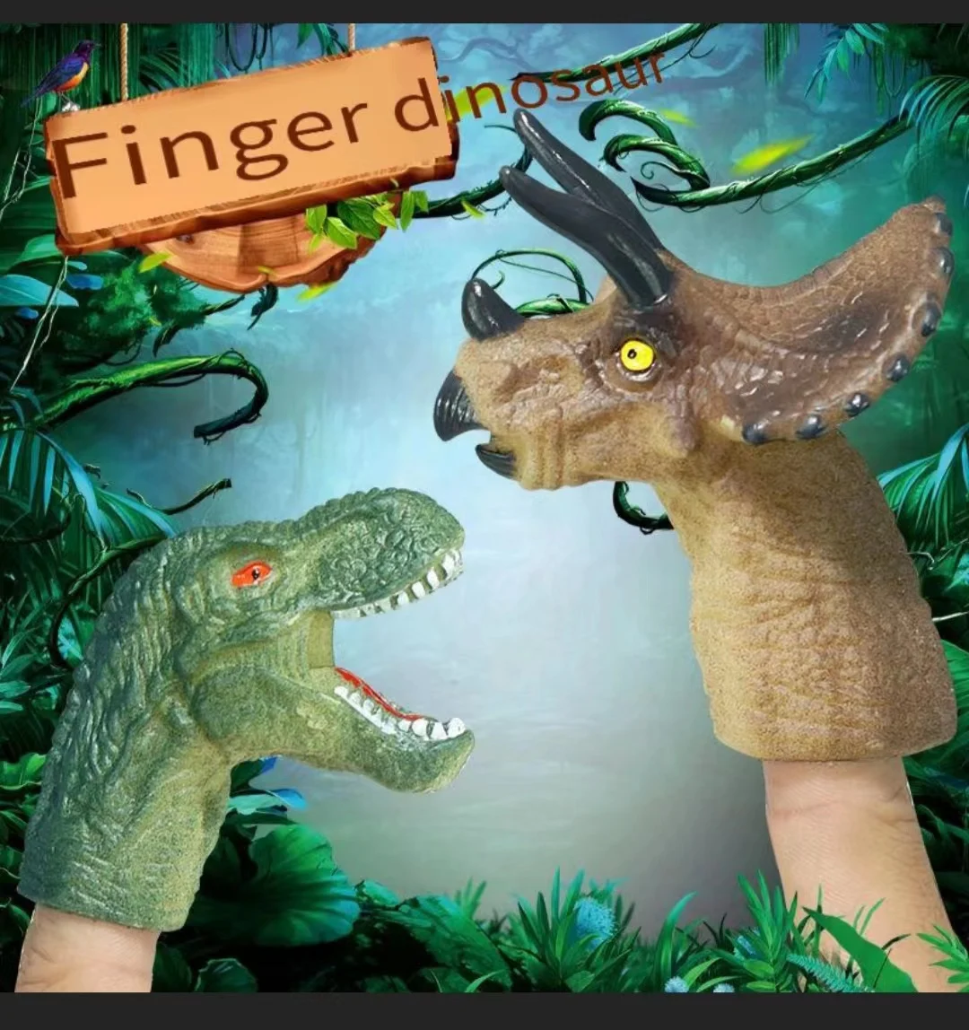 Finger Dinosaur Puppet Toys Battle Role Play Toy Velociraptor Mini Hand Animal Model Doll Guanti In Gomma Morbida Regali Per Ragazzi