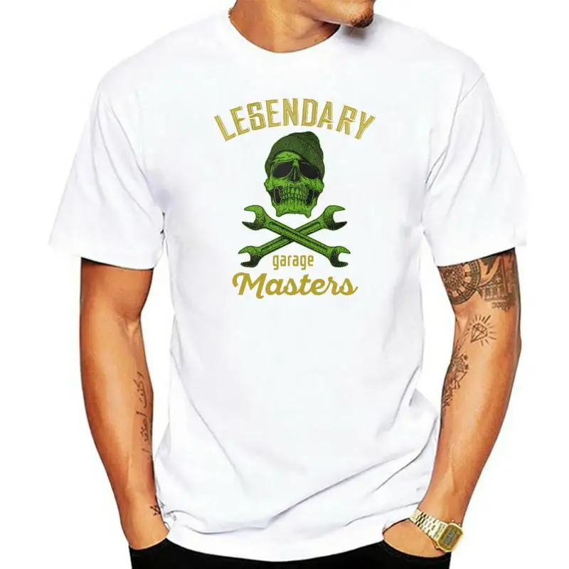Titolo: Legendary Garage Master Skull Tshirt Spanner Meccanico Cross Bones Tshirt Pp146 Maglietta Da Uomo