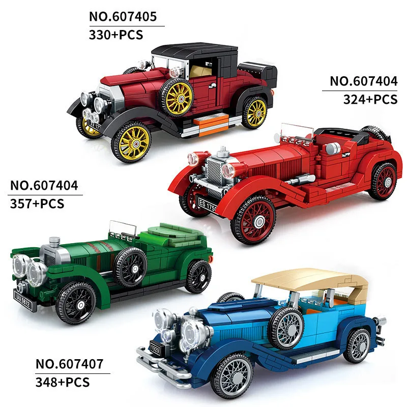 Tecnico Vintage Car Rollsroyce Silver Ghost Benz Arocs 3245 Bentleying Blower 1930 Duesenberg Build Block Vehicel Brick Toy