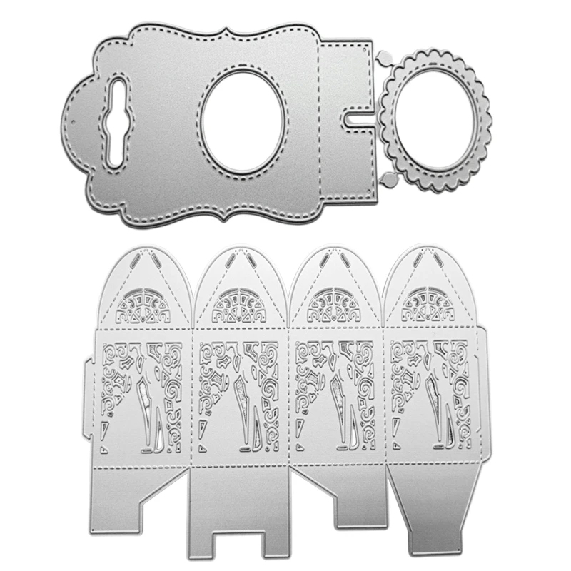 Scatola Metallo Fustelle 2 Pz/Set Francobolli Fai Da Te Artigianato Modello Stampo Stencil Per Goffratura Scrapbooking