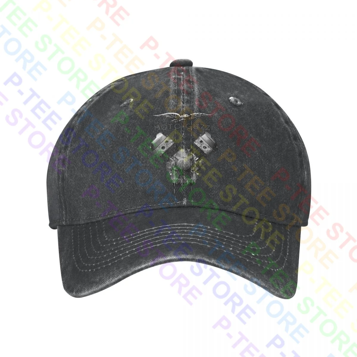 Moto Guzzi Moto V-Twin Engine Image Biker Lavato Denim Baseball Cap Trucker Cappelli Stile Best Seller