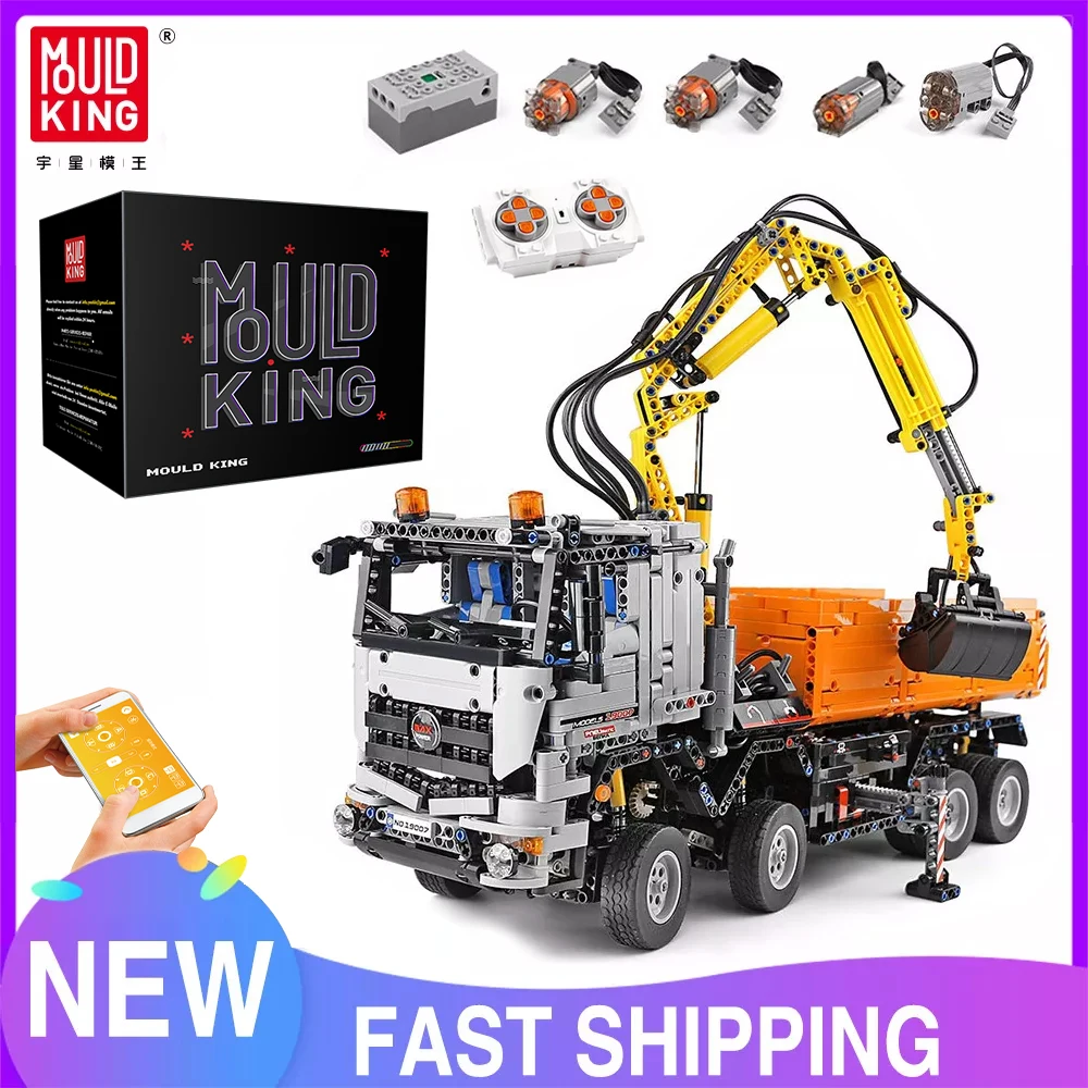 Mold King 19007 Technical Car Toys L'App E Rc Motorizzato Pneumatico Arocs Modello Di Camion Building Blocks Mattoni Regalo Di Natale Per Bambini