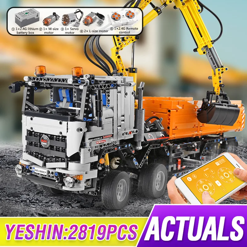 Mold King 19007 Technical Arocs 3245 Pneumatic Truck Car Build Block Model Kit Toy For Child Compatibile Con 42043