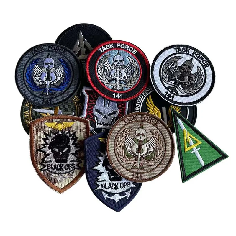 8Cm/Call Of Duty:Black Ops,Task Force 141,Hook Loop Patch Ricamo Applique Badge,Us,British Army Tactical Patch Per I Vestiti