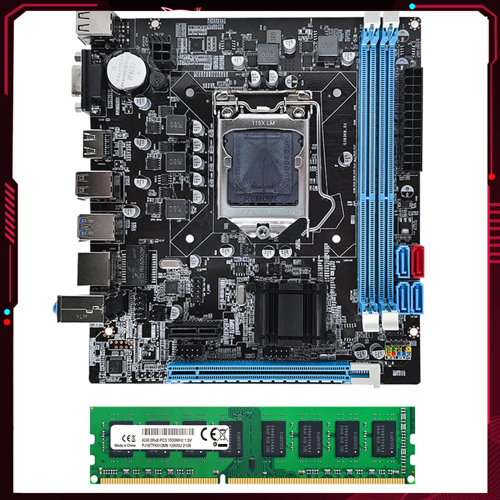 Scheda Madre B75 Lga 1155 Ddr3 8Gb Di Memoria Vga Rj45 Sata 2.0/3.0 Schede Madri Desktop Supporto Ddr3 Ram Usb3.0 Scheda Madre Placa Mae