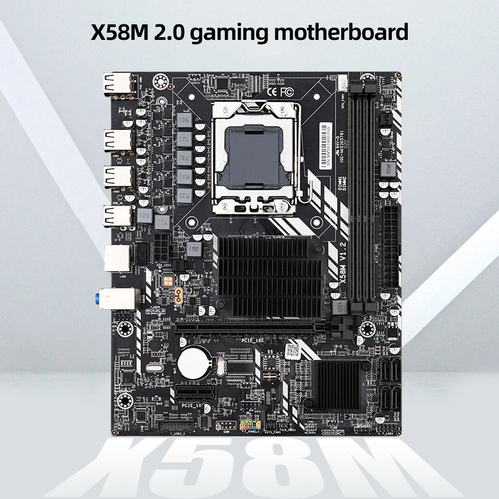Scheda Madre X58M Lga1366 Con Supporto Dual Channel 2 * Ddr3 Scheda Madre Di Memoria Desktop Slot Per Schede Grafiche Pci-E 16X Scheda Di Rete Da 100M