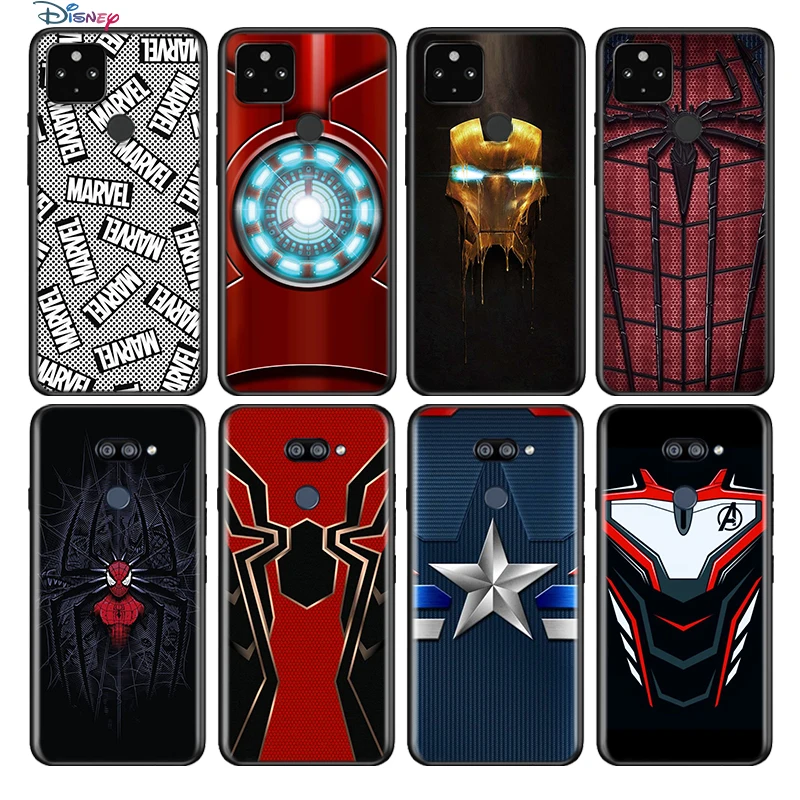 Marvel Iron Spider Man Per Google Pixel 5 4 4A Xl Shell Per Lg Q60 V60 V50 V50S V40 V35 V30 5G Custodia Morbida Per Telefono Nera