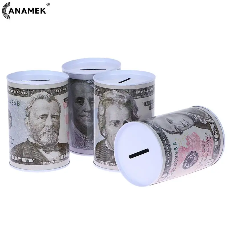 10/20/50/100 Euro Dollari Salvadanaio Cilindro Sicuro Salvadanaio Banche Per Monete Deposito Scatole Di Immagazzinaggio Decorazione Della Casa