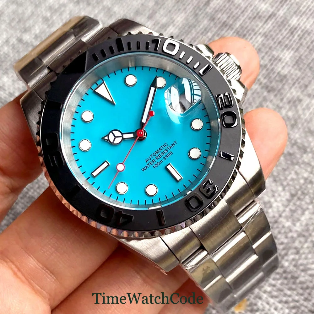 Orologio Da Uomo Sterile Da 40Mm Movimento Automatico Nh35 Originale 10Atm Water Resist Blue Dial Sapphire Crystal Date Oyster Bracciale