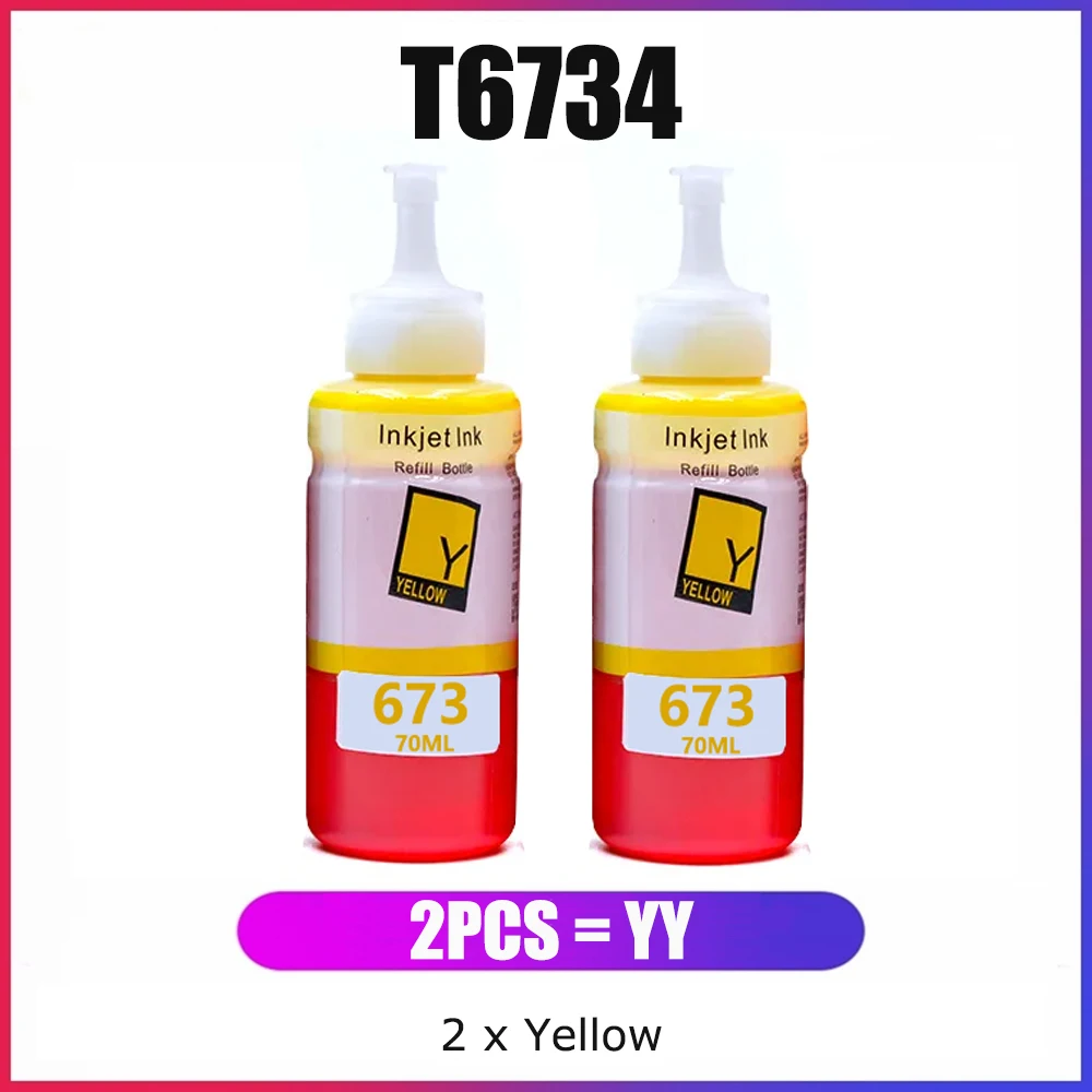 Compatibile Yc Per Epson T6734 673 Giallo Per Epson L810,L800 Ecotank,L805 Ecotank,L850 Ecotank,L1800 Ecotank,L1805 Ecotank