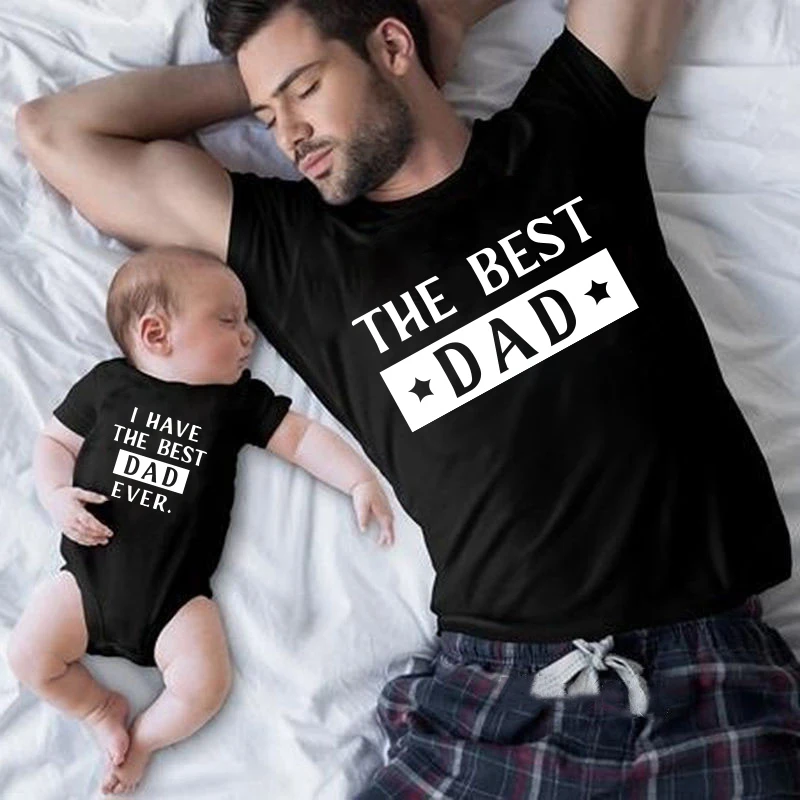 The Best Dad & I Have The Best Dad Ever T Shirt Famiglia Abbinamenti Abiti Abiti Famiglia Look Papà Figlio Abiti Regalo Festa Del Papà