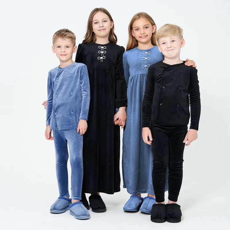 Ap Friday Night Collection Family Matching Abbigliamento Bambini Ragazzi Ragazze Baby Teen Fashion Velour Solid Dress Set Abbigliamento Footie