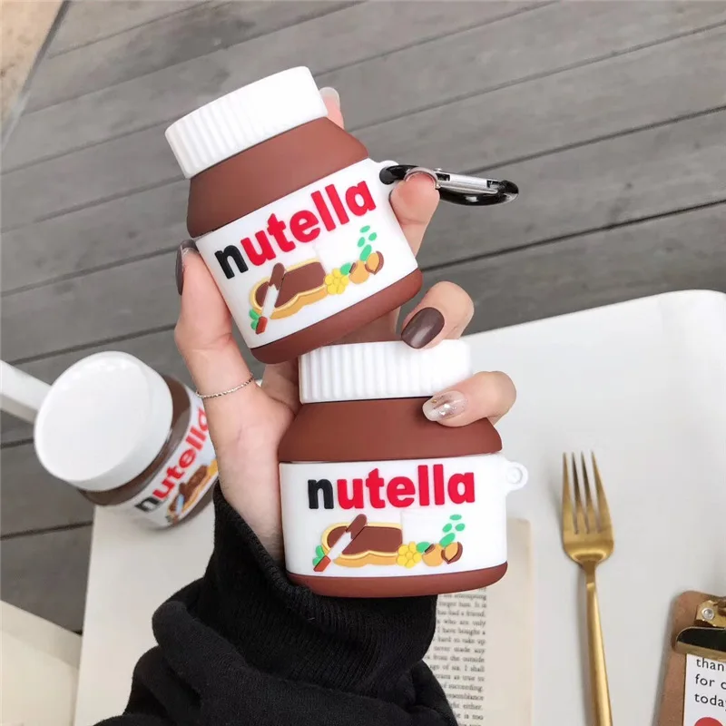 Per Airpod 2 Custodia 3D Chocolate Nutella Custodie Per Auricolari In Silicone Morbido Per Apple Airpods Pro Case Custodia Per Airpod Con Cover Carina