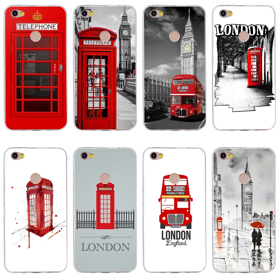 61H Red Phone Box Booth Phone Box Custodia Morbida In Silicone Tpu Cover Per Xiaomi Redmi 4A 6A 4X Note 5A Pro Mi A1