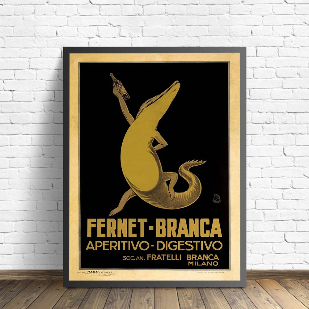 Fernet Branca Art Aperitivo Digestivo Poster E Stampa Vintage Food Drink Canvas Painting Kitchen Wall Pictures For Living Room