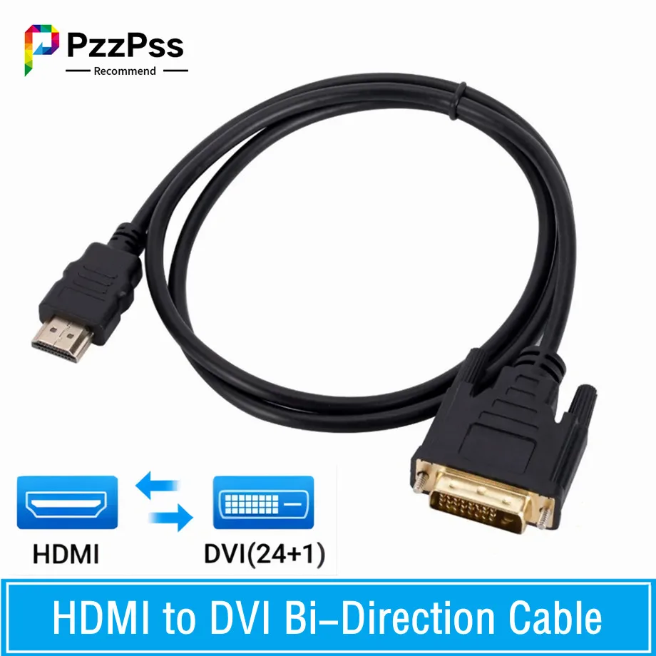 Cavo Adattatore 4K Hdmi Compatibile A Dvi 1080P Convertitore Bi-Direzione 24 + 1 Dvi Dvi-D A Hdmi Compatibile Per Hdtv Xbox Dvd Tv Box