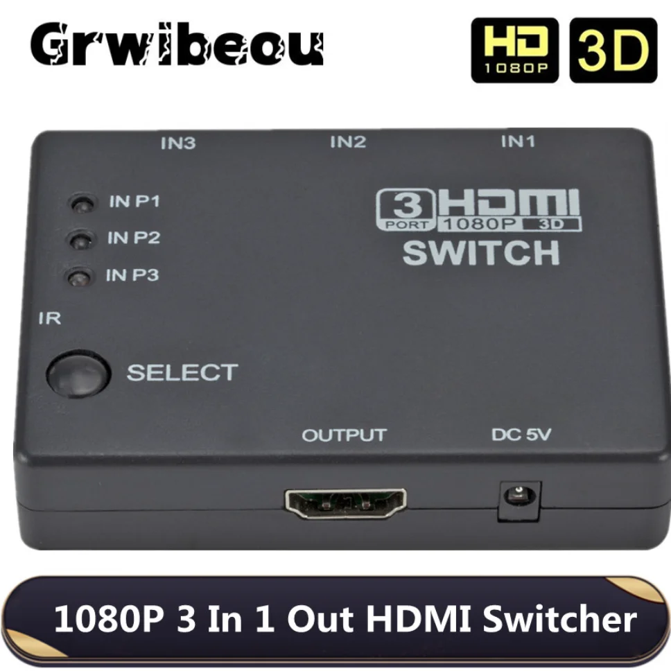 3X1 Hdmi-Compatibile Switcher Splitter Hd 1080P Hdmi Switch Adapter 3 Input 1 Output Hdmi Hub Per Xbox Ps4 Dvd Hdtv Pc Laptop Tv