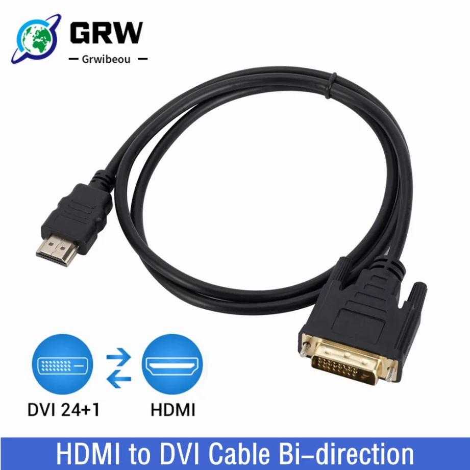 Cavo Adattatore 4K Hdmi Compatibile A Dvi 1080P Convertitore Bi-Direzione 24 + 1 Dvi Dvi-D A Hdmi Compatibile Per Hdtv Xbox Dvd Tv Box
