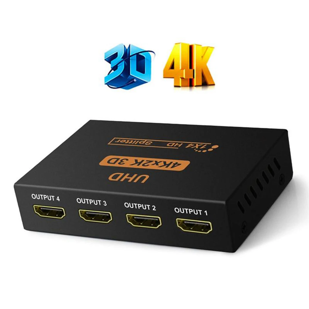 Convertitore Splitter 1X4 Compatibile Con Hdmi 1 In 4 Out Hd 1.4 Amplificatore Splitter Hdcp 4K/1080P Dual Display Per Hdtv Dvd Ps3 Xbox