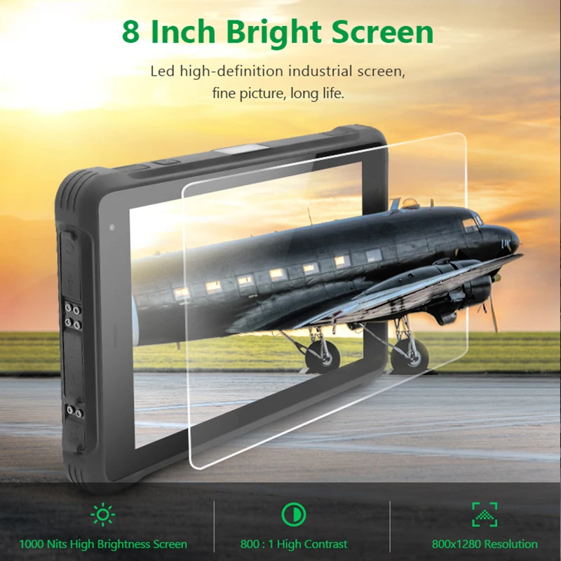Tablet Pc Robusto Industriale Certificato Android 10 Gms Da 8 Pollici 4Gb Ram 64G Ssd Con Opzione 1000Nit Ip67 Impermeabile