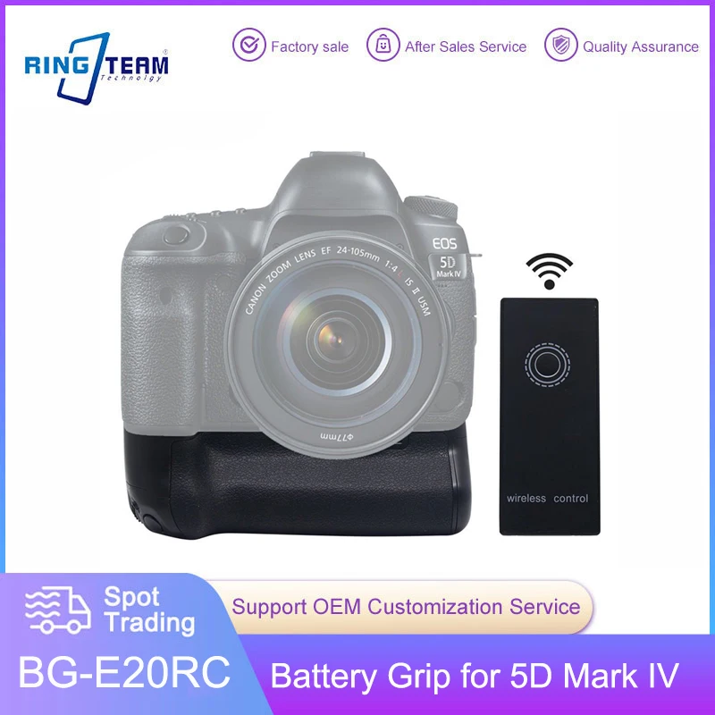 Con Telecomando Wireless 2.4G Bg-E20Rc Battery Grip Per 5D Mark Iv Funziona Due Lp-E6 Battery Grip Bg-E20