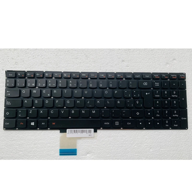 Nuova Tastiera Sp Per Lenovo Y50 Y50-70A Y50-70Am-Ifi Y50-70As-Ise Y70 Y70-70T Y70P-70T Retroilluminato Spagnolo
