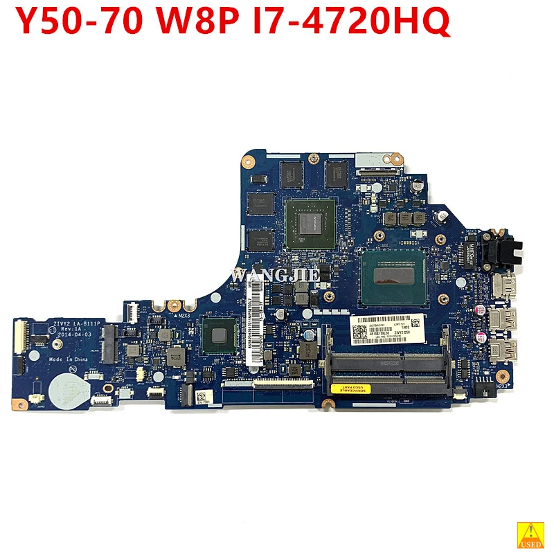 5B20H29170 Per Lenovo Y50-70 Scheda Madre Del Computer Portatile Usato Zivy2 La-B111P W8P Sr1Q8 I7-4720Hq Gtx960M 2G Gpu 100% Di Lavoro