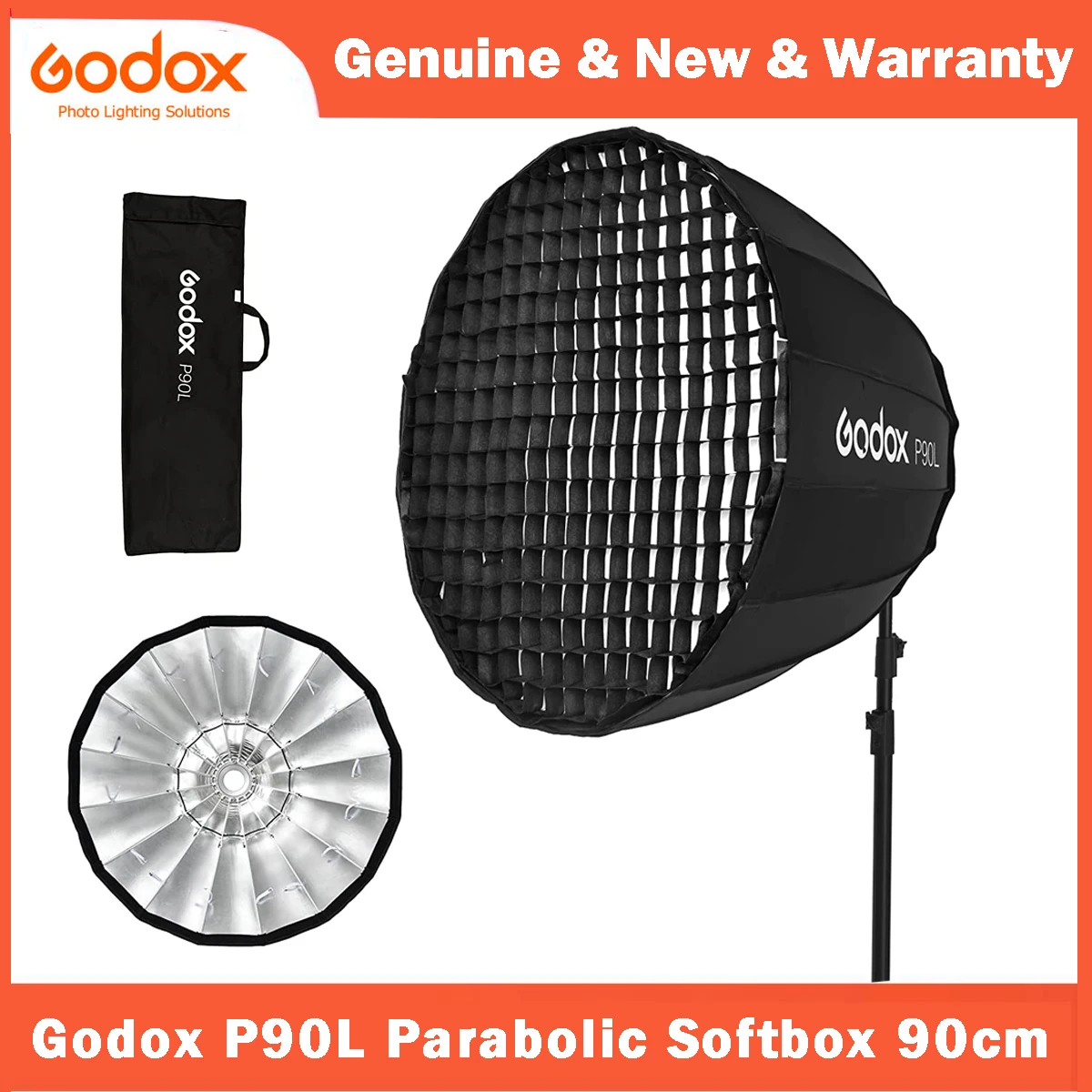 Godox P90L 90Cm Softbox Parabolico Profondo Portatile Per Godox Studio Flash Aputure Neewer Yongnuo Bowens Mount Led Video Light