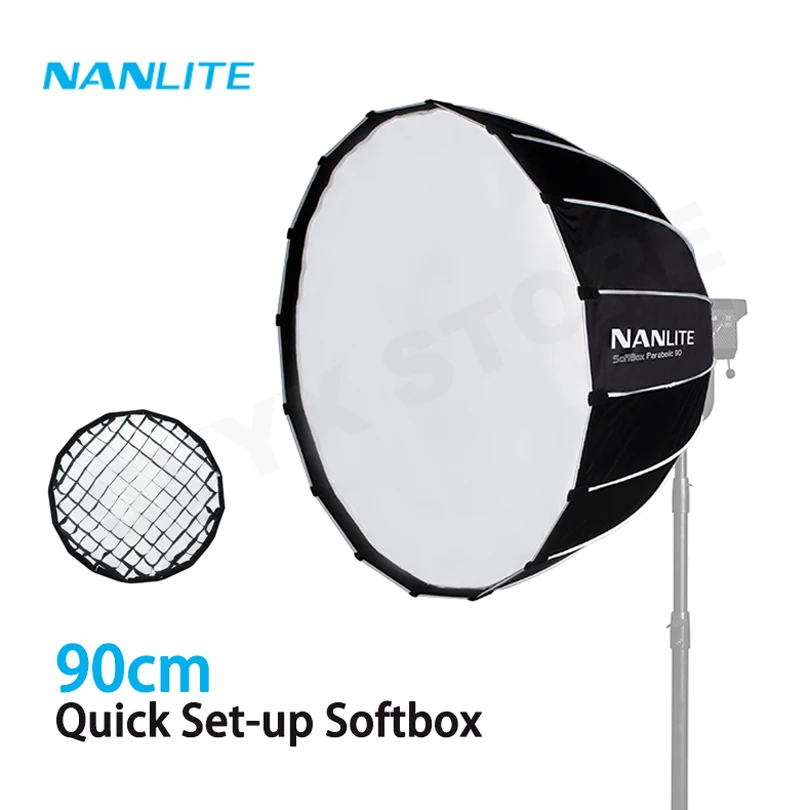 Nanlite 90Cm Parabolic Softbox Diffusore Professionale Riflettore Umberalle Per Forza 500 720 300B Universal Bowens Mount Cob Light