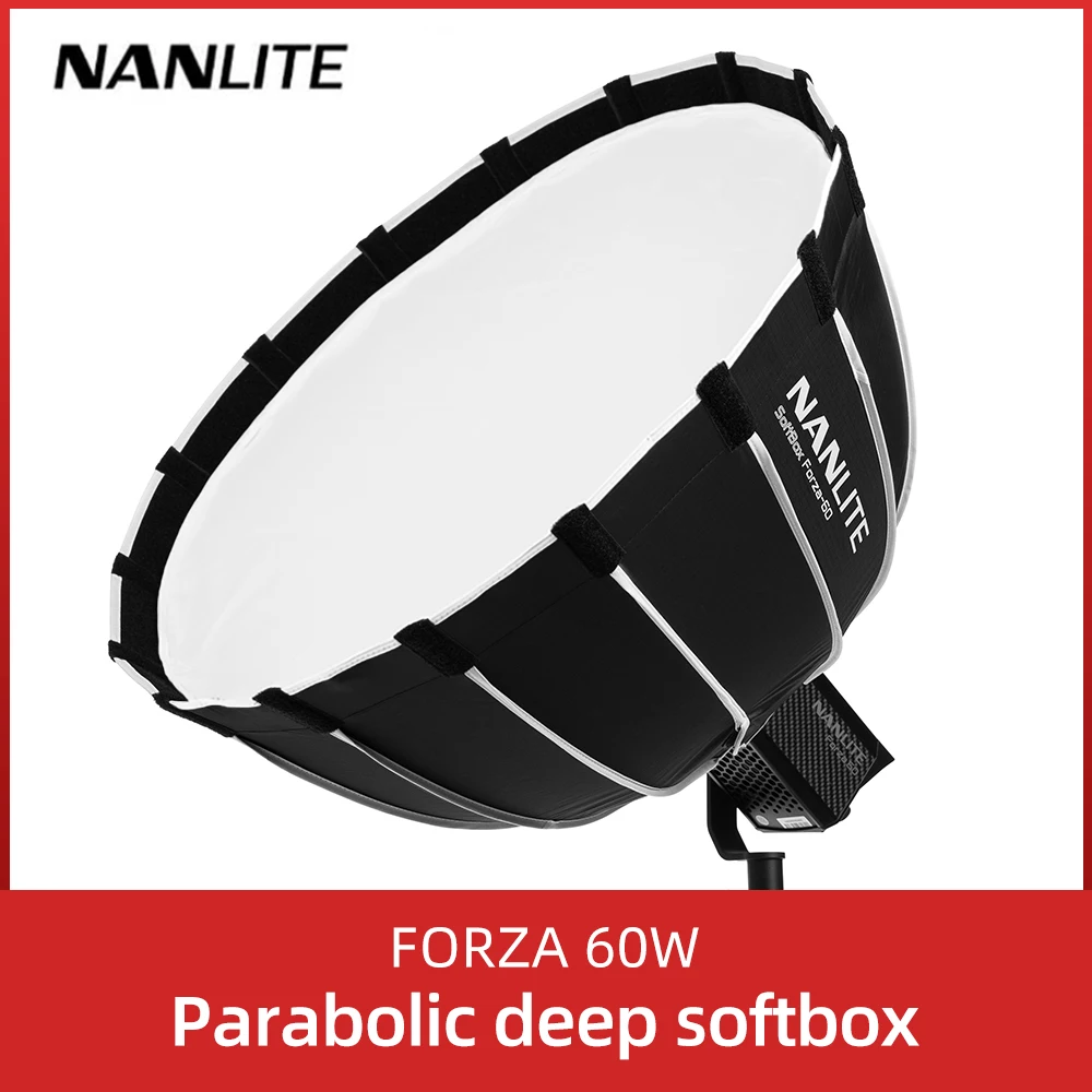 Nanlite Portatile 60Cm Installazione Rapida Softboxfor Parabolico Profondo Per Forza 60 Softbox (Ec-Fz60)